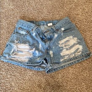 Levi distressed denim shorts